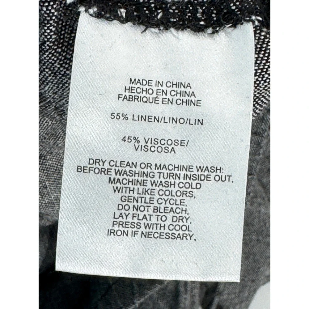 Jones New York Linen Blend Pants 1x‎ Signature Gray Women's Drawstring